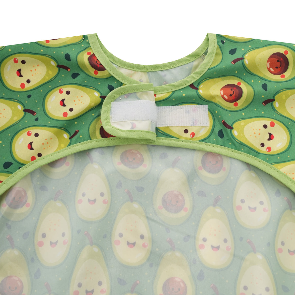 Kişiselleştirilebilir Uzun Kollu Sıvı Geçirmez Mama ve Aktivite Önlüğü – Avocado (2-4 Yaş)
