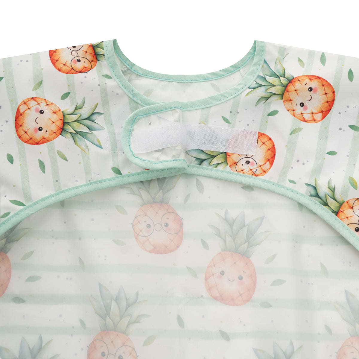 Kişiselleştirilebilir Uzun Kollu Sıvı Geçirmez Mama ve Aktivite Önlüğü – Pineapple (6–24 Ay)