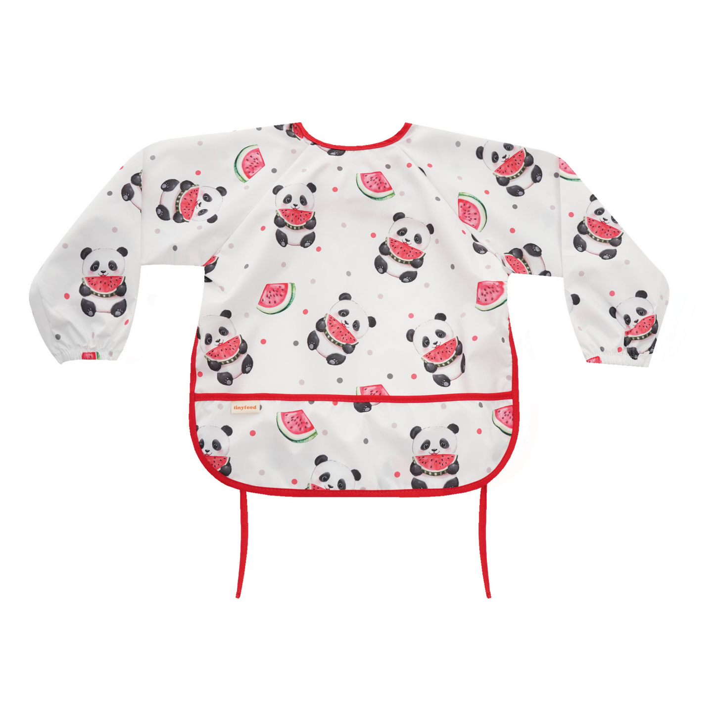 Tinyfeed Uzun Kollu Sıvı Geçirmez Çocuk Gıda ve Aktivite Önlüğü (2-4 Yaş)-Panda