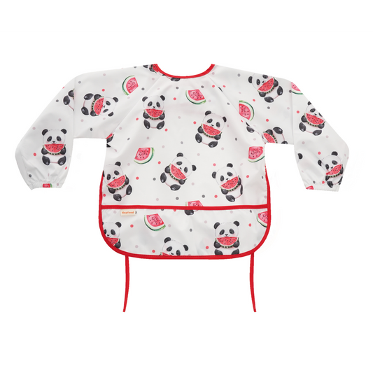 Tinyfeed Uzun Kollu Sıvı Geçirmez Çocuk Gıda ve Aktivite Önlüğü (2-4 Yaş)-Panda