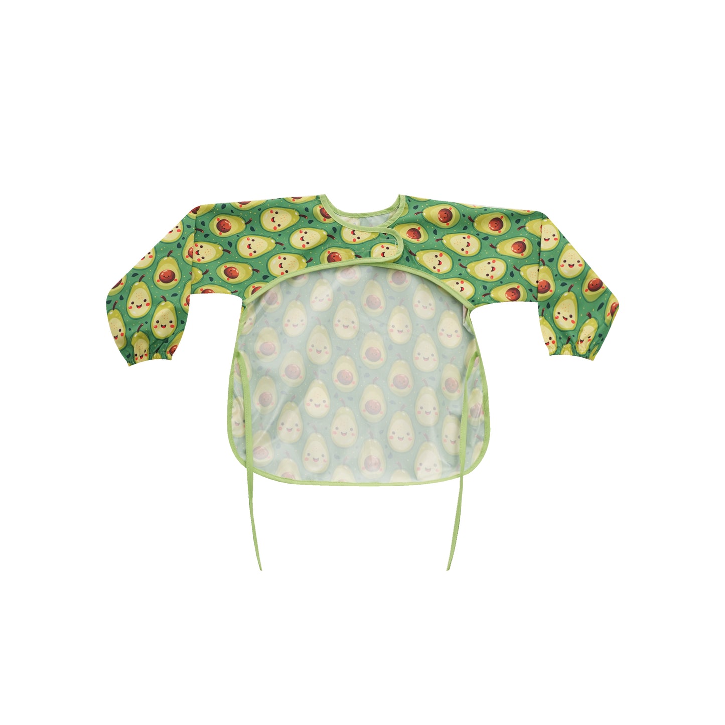 Long-Sleeved Waterproof Feeding and Activity Bib – Avocado (2-4 Years)