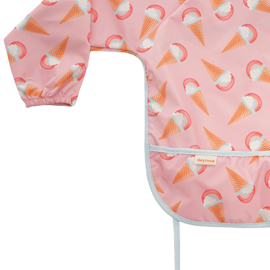 Tinyfeed Uzun Kollu Sıvı Geçirmez Bebek Mama ve Aktivite Önlüğü (6–24 Ay)-IceCream