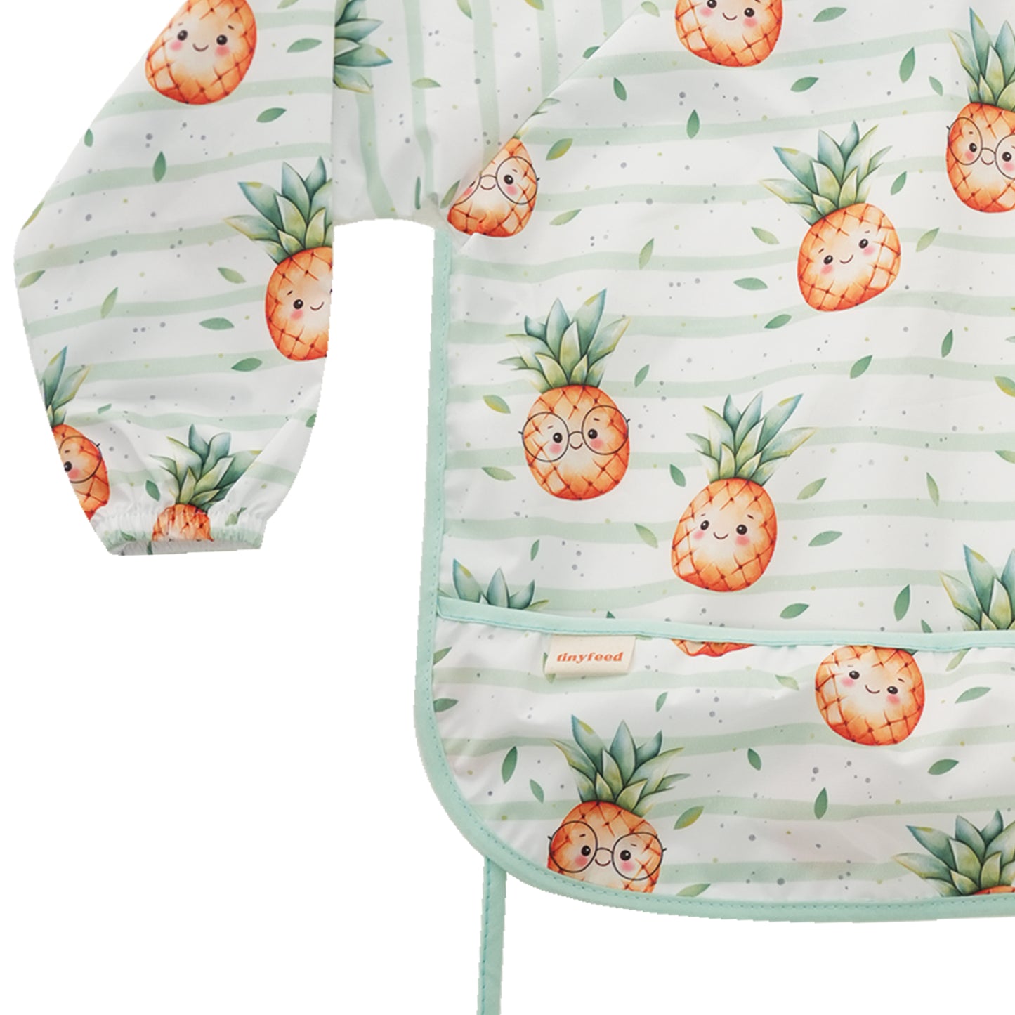 Tinyfeed Uzun Kollu Sıvı Geçirmez Çocuk Gıda ve Aktivite Önlüğü (2-4 Yaş)-Pineapple