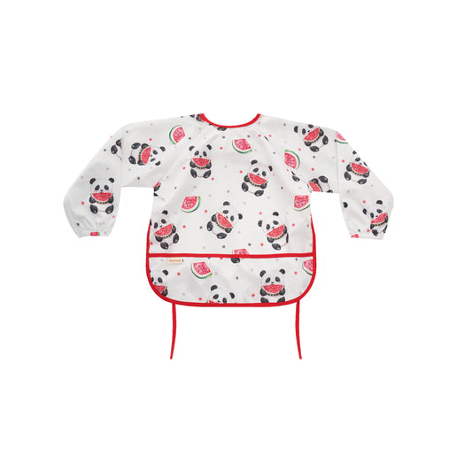 Tinyfeed Uzun Kollu Sıvı Geçirmez Bebek Mama ve Aktivite Önlüğü (6–24 Ay)-Panda
