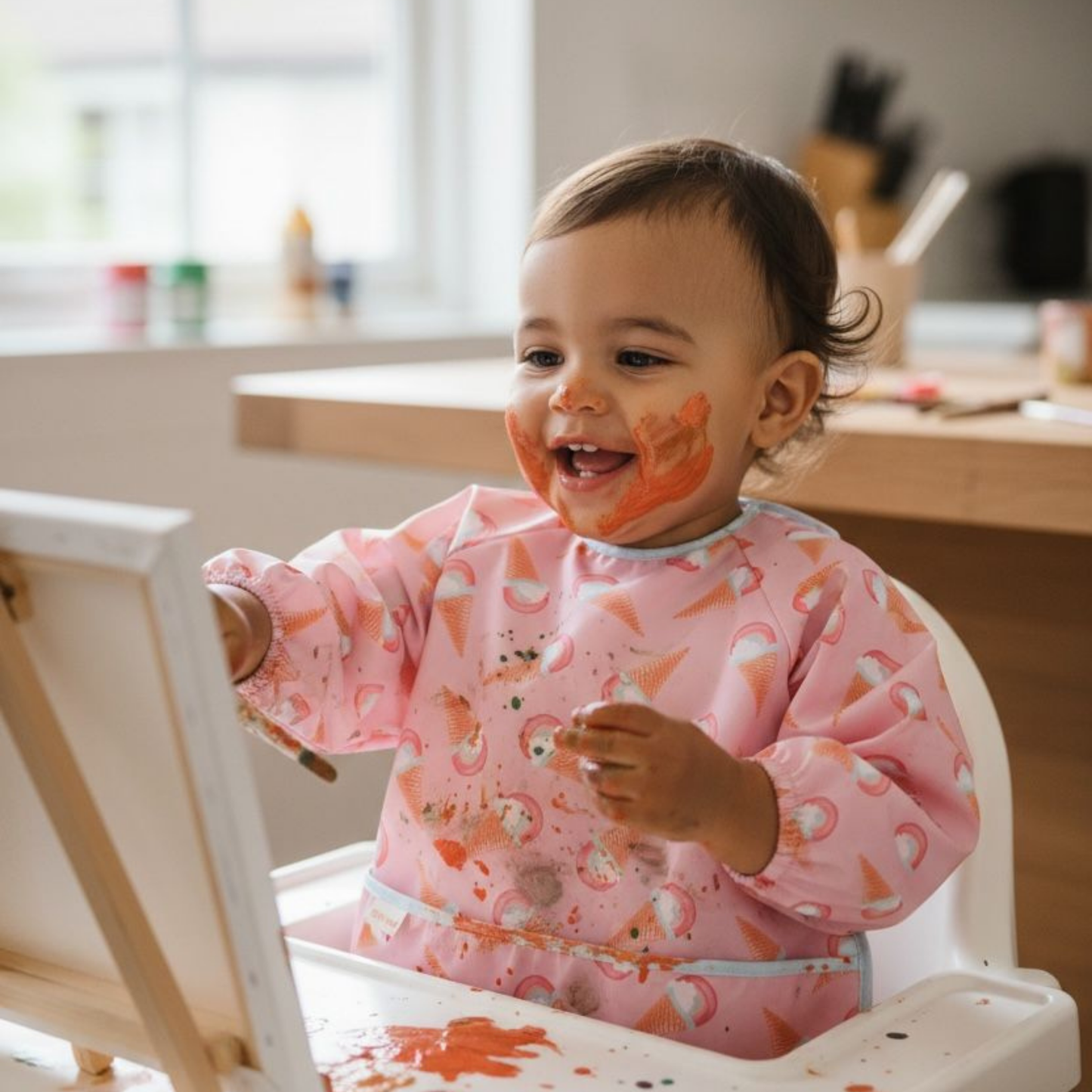 Long Sleeved Waterproof Bib – IceCream (2-4 Years)