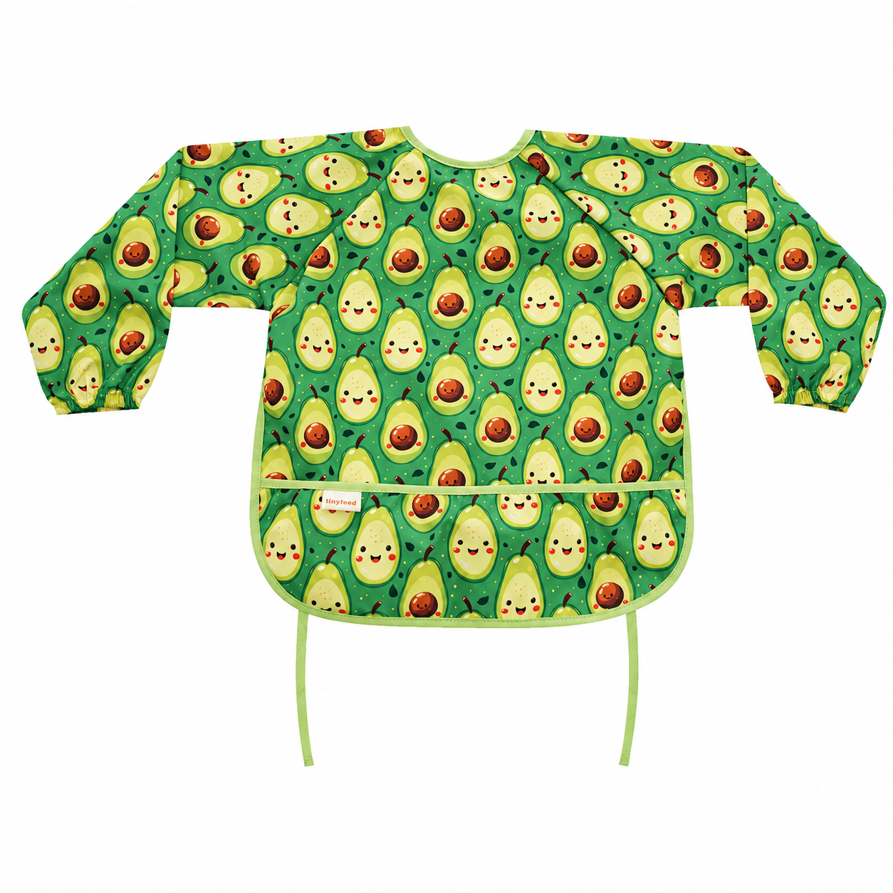 Long Sleeve Waterproof Feeding and Activity Bib – Avocado (6–24 Months)