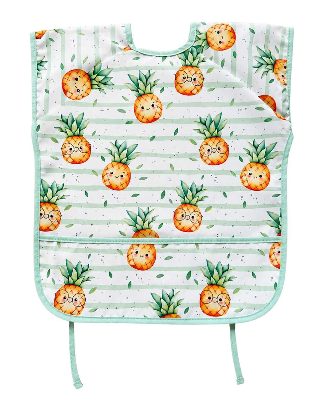 Kolsuz Sıvı Geçirmez Mama ve Aktivite Önlüğü – Pineapple (6–24 Ay)