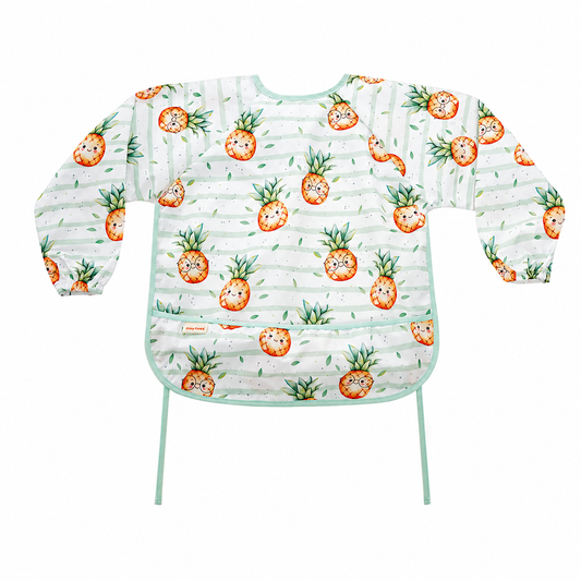 Long Sleeve Waterproof Bib – Pineapple (6–24 Months)