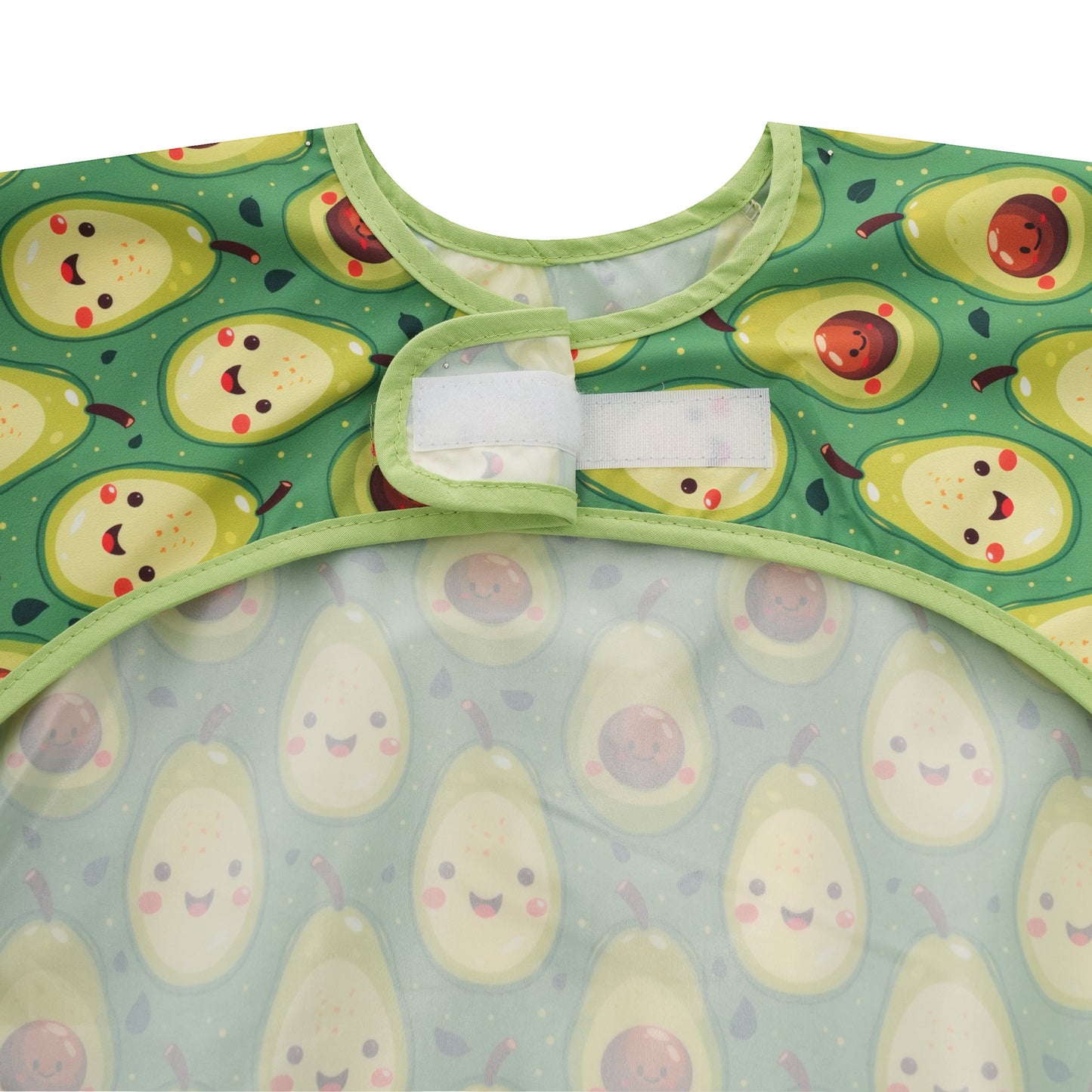 Long-Sleeved Waterproof Feeding and Activity Bib – Avocado (2-4 Years)