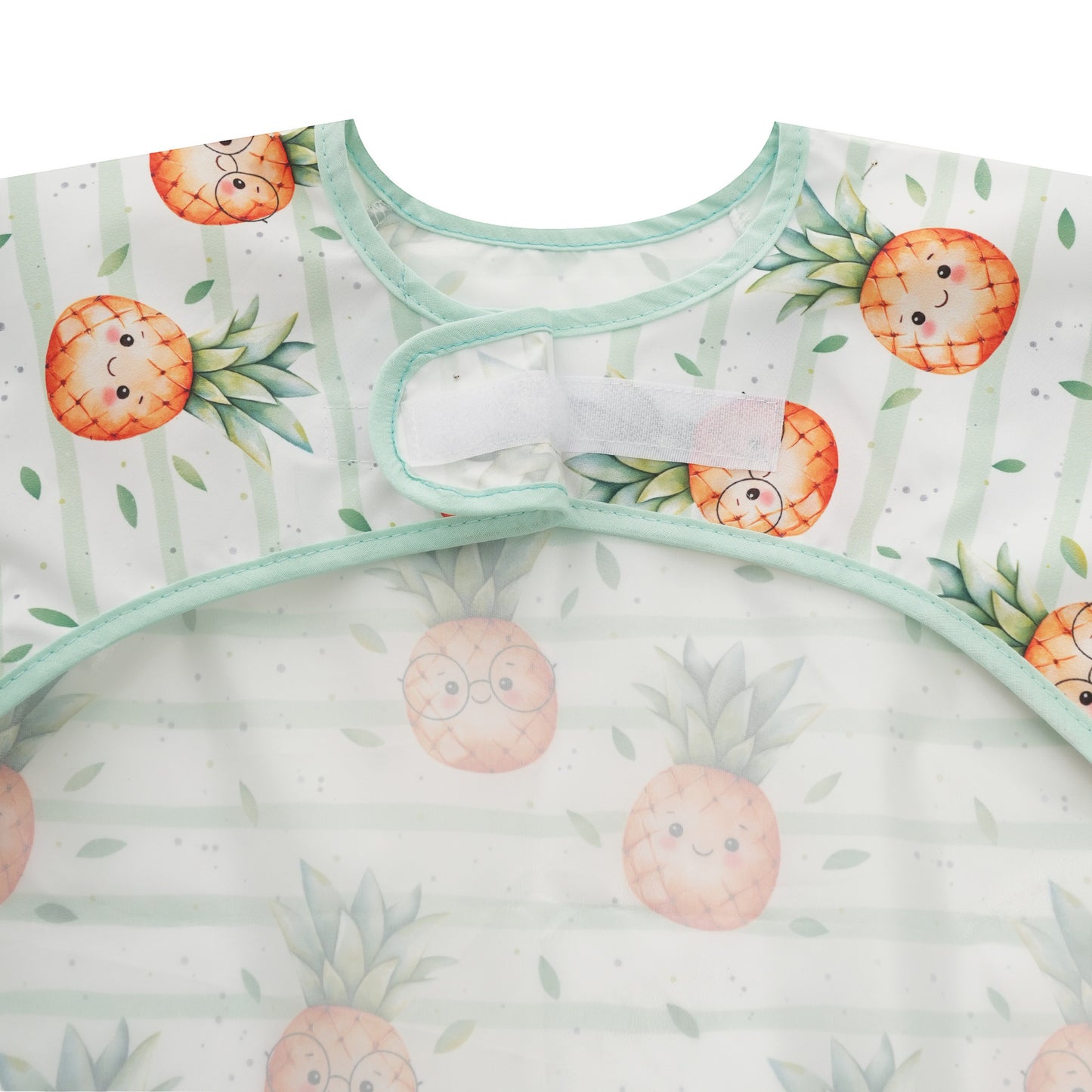 Long Sleeve Waterproof Bib – Pineapple (6–24 Months)